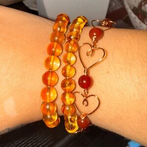 New heart wire wrapped bracelets cooking up 😍